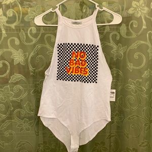 CHARLOTTE RUSSE No Bad Vibes Racer Bodysuit